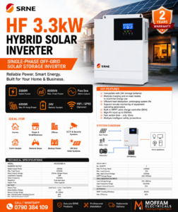SRNE 3.3kW Hybrid Solar Inverter Price in Kenya